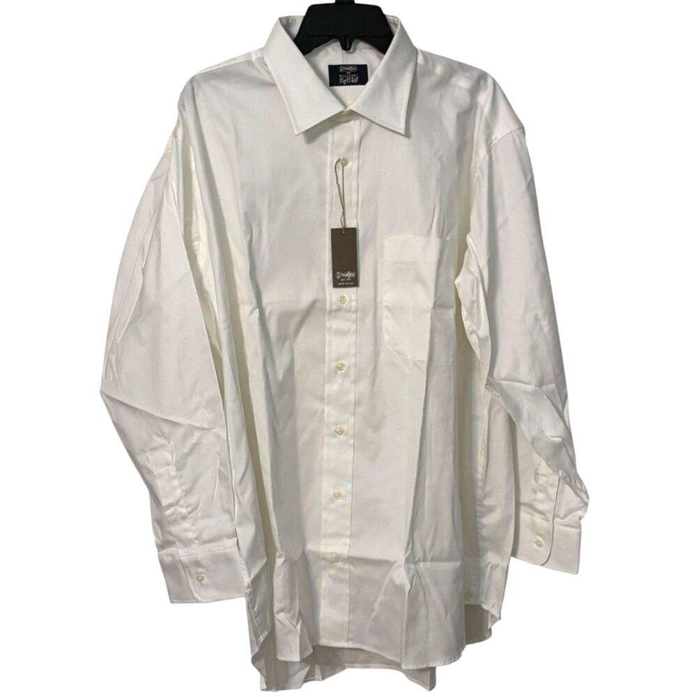 Gitman Bros Westport Big & Tall White Dress Shirt NWT Made USA 18 34